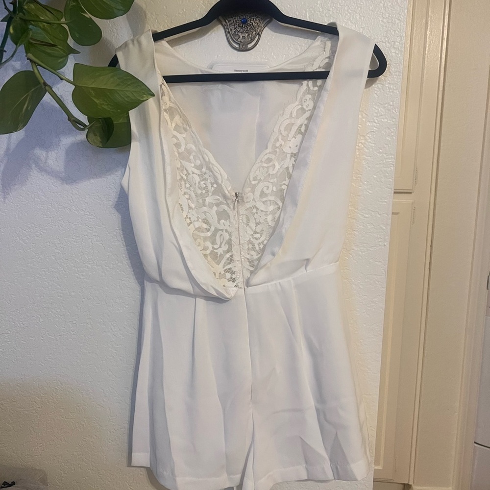 Elegant White Lace Romper